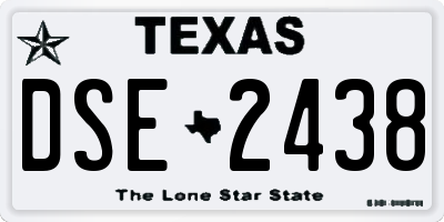 TX license plate DSE2438