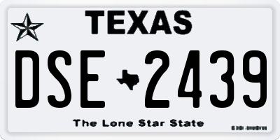 TX license plate DSE2439
