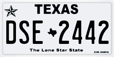 TX license plate DSE2442