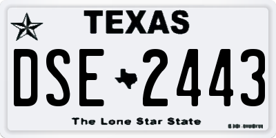 TX license plate DSE2443