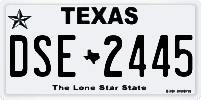 TX license plate DSE2445