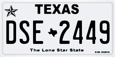 TX license plate DSE2449