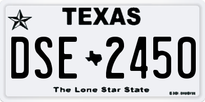 TX license plate DSE2450