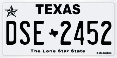 TX license plate DSE2452