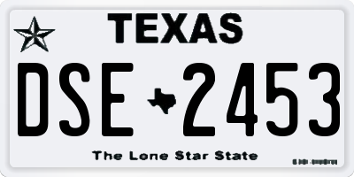 TX license plate DSE2453