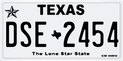 TX license plate DSE2454