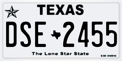 TX license plate DSE2455