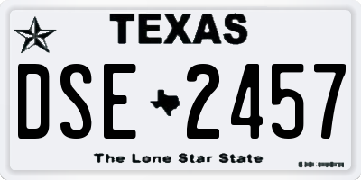 TX license plate DSE2457