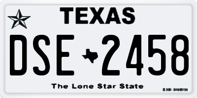 TX license plate DSE2458