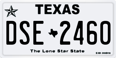 TX license plate DSE2460