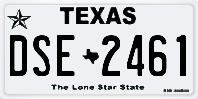 TX license plate DSE2461