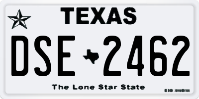TX license plate DSE2462