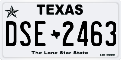 TX license plate DSE2463