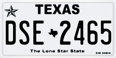 TX license plate DSE2465