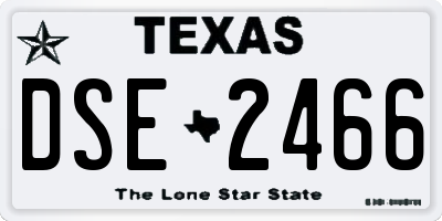 TX license plate DSE2466