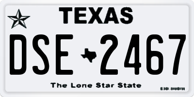 TX license plate DSE2467