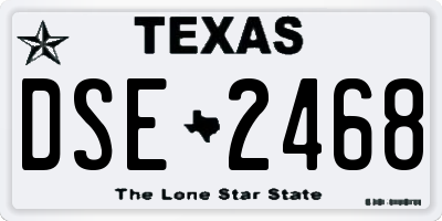TX license plate DSE2468