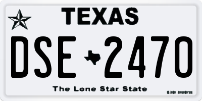 TX license plate DSE2470