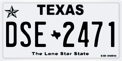 TX license plate DSE2471