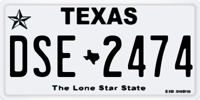 TX license plate DSE2474