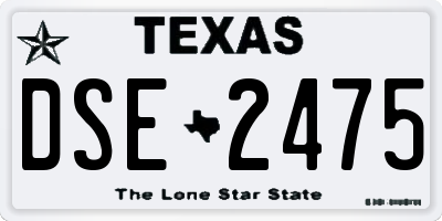 TX license plate DSE2475