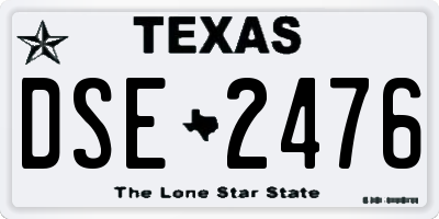 TX license plate DSE2476