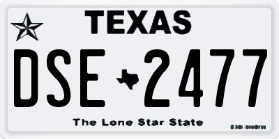 TX license plate DSE2477