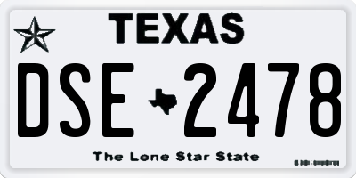 TX license plate DSE2478
