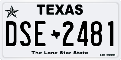 TX license plate DSE2481