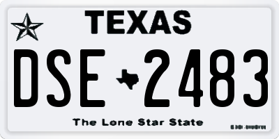 TX license plate DSE2483