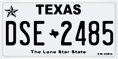 TX license plate DSE2485
