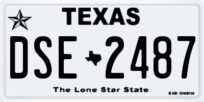 TX license plate DSE2487