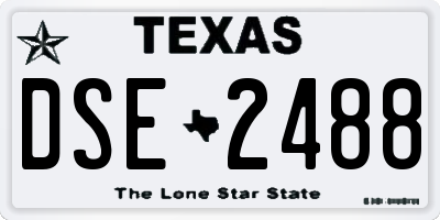 TX license plate DSE2488