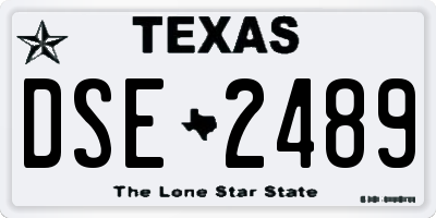 TX license plate DSE2489