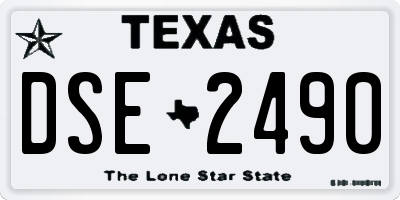 TX license plate DSE2490