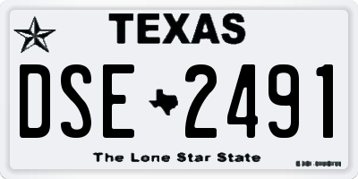 TX license plate DSE2491