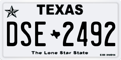 TX license plate DSE2492