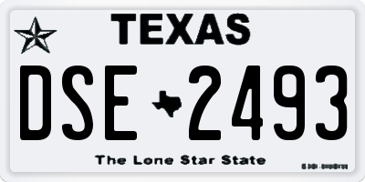 TX license plate DSE2493