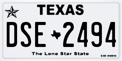 TX license plate DSE2494