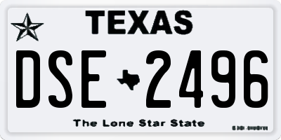 TX license plate DSE2496
