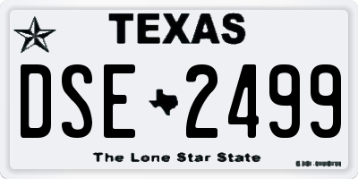 TX license plate DSE2499