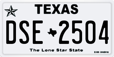 TX license plate DSE2504