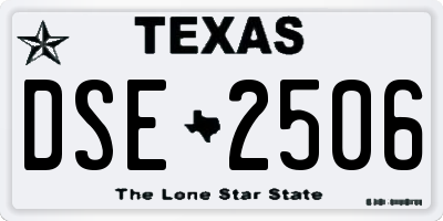 TX license plate DSE2506