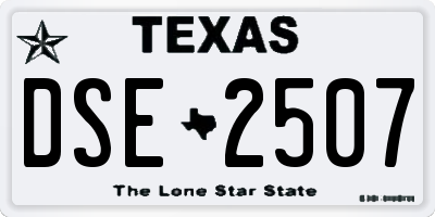 TX license plate DSE2507