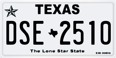 TX license plate DSE2510