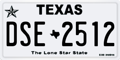 TX license plate DSE2512