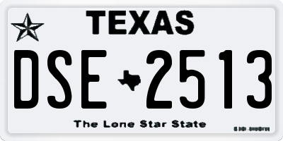 TX license plate DSE2513