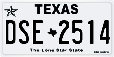 TX license plate DSE2514