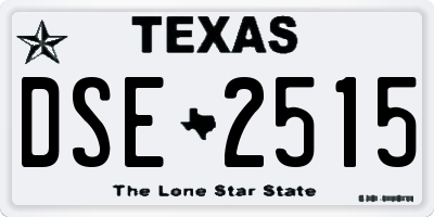 TX license plate DSE2515