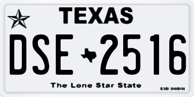 TX license plate DSE2516